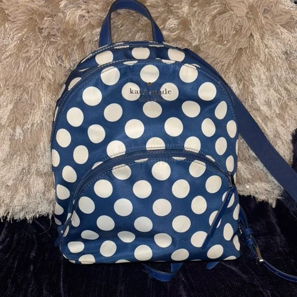 kate spade | Bags | Kate Spade Blue And White Polka Dot  display picture 3